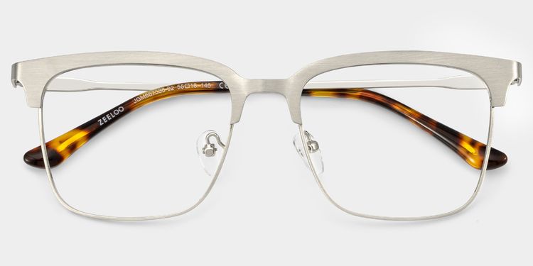 Cleo Browline Silver Glasses
