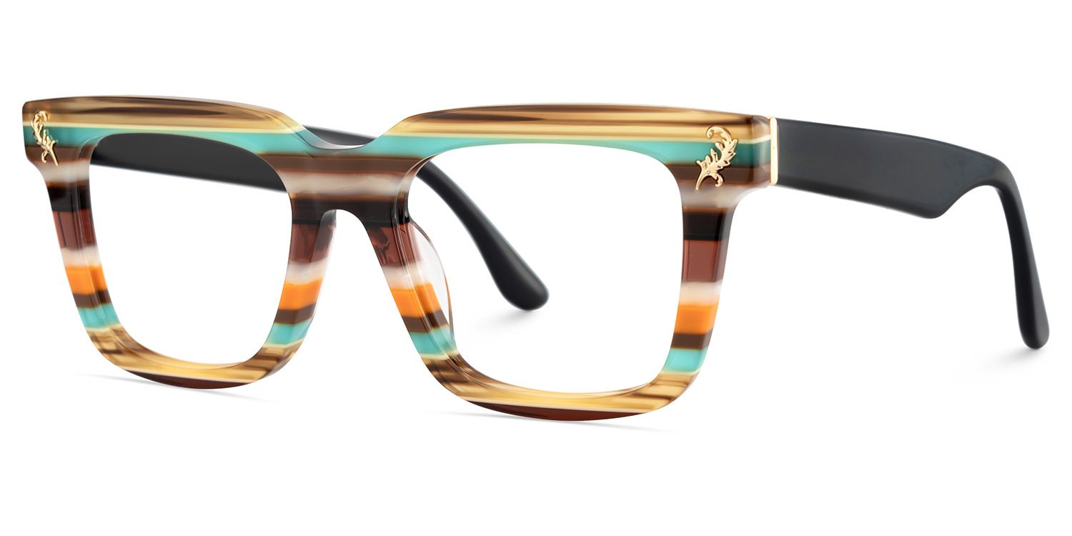 Lauffer Acetate Multicolor Frame Glasses with Square Shape | Zeelool3
