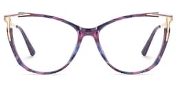 Yomary Cateye Purple-Tortoise Glasses0