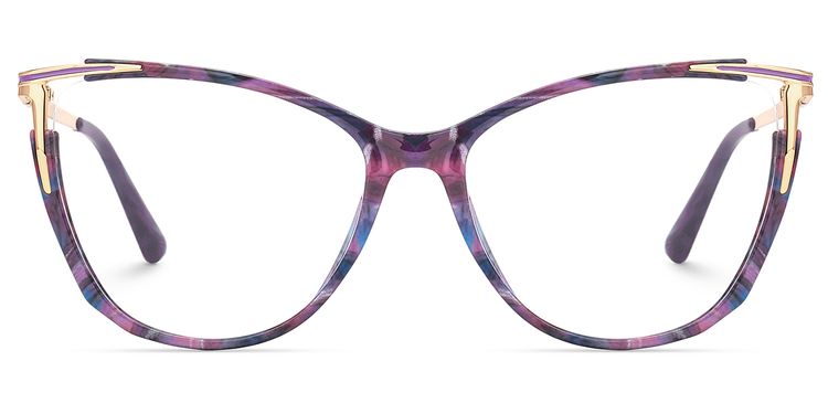 Yomary Purple-Tortoise Cat eye Glasses