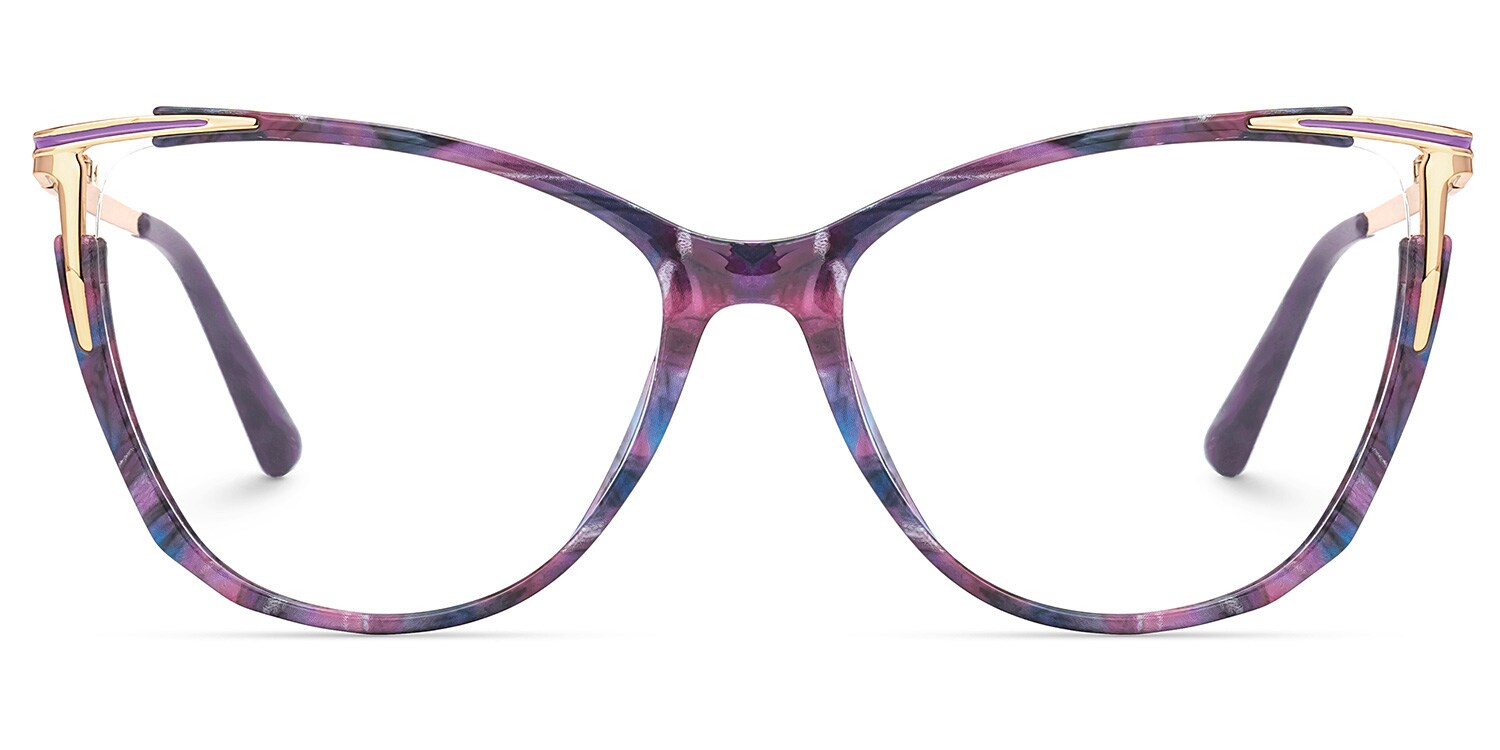 New Purple-Tortoise Color for Yomary Mixed-Material Eyeglasses  | Zeelool Optical0