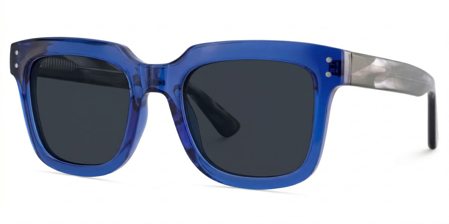 Liizbeett Square Blue Prescription Sunglasses | ZEELOOL2