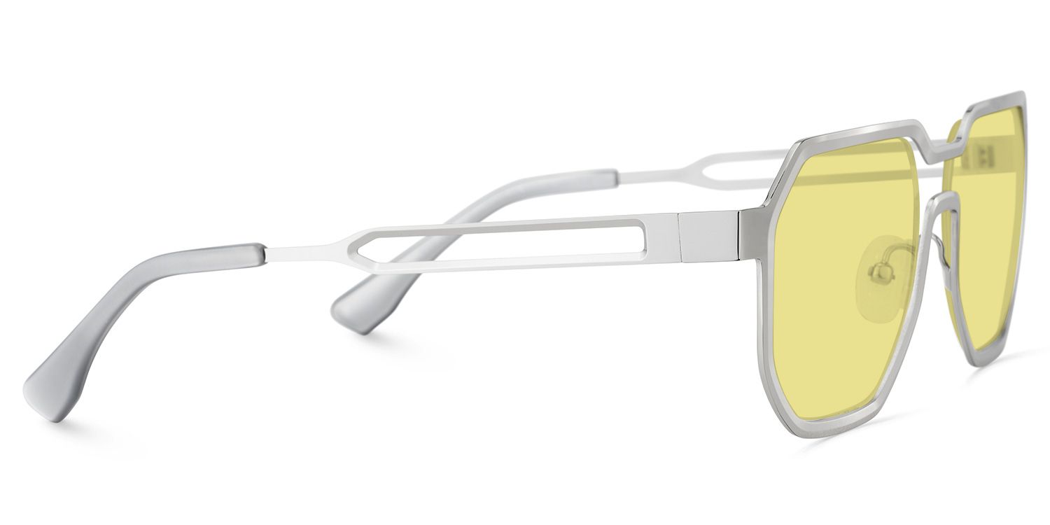 Men's Geometric Sunglasses in Silver Color3