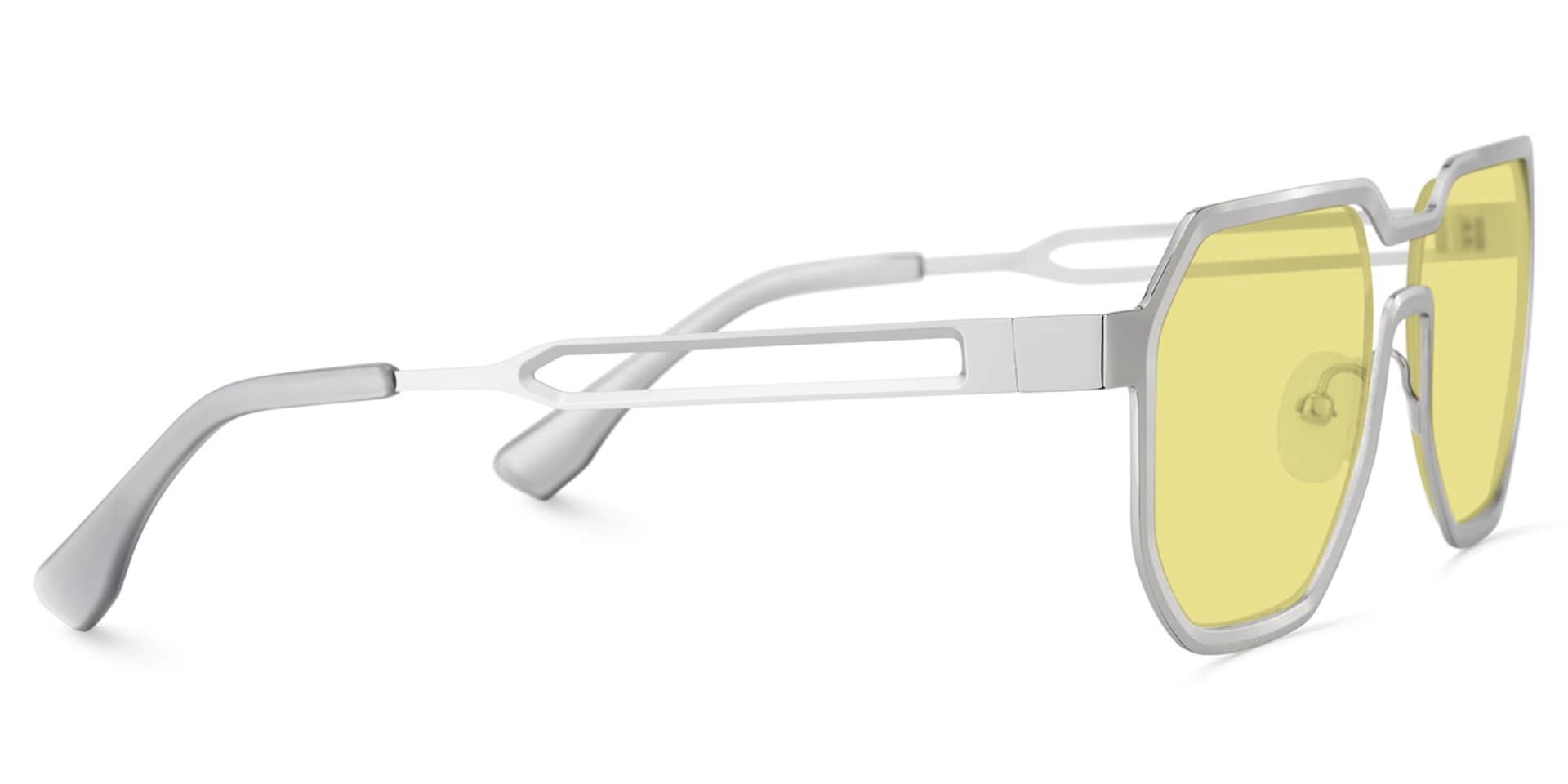 Men's Geometric Sunglasses in Silver Color3