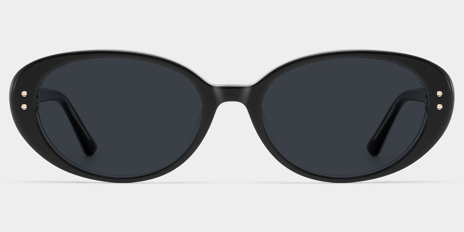 Lennon Oval Black Sunglasses for Women & Men | ZEELOOL
