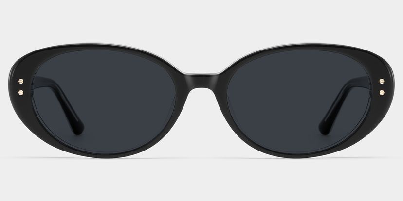 Lennon Black Oval Sunglasses