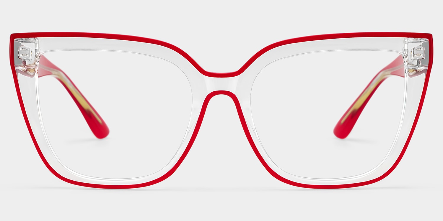 Mirta Square Red Glasses