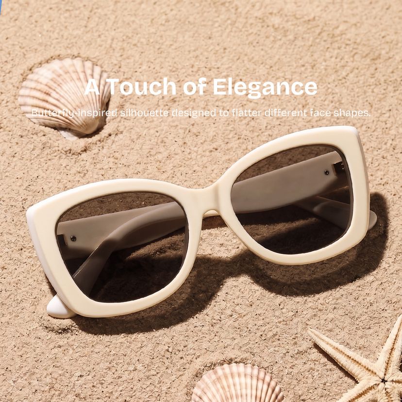Rosie Cream White Butterfly Sunglasses