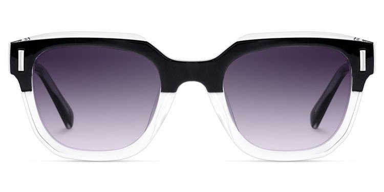 Nia Square Black Clear Sunglasses