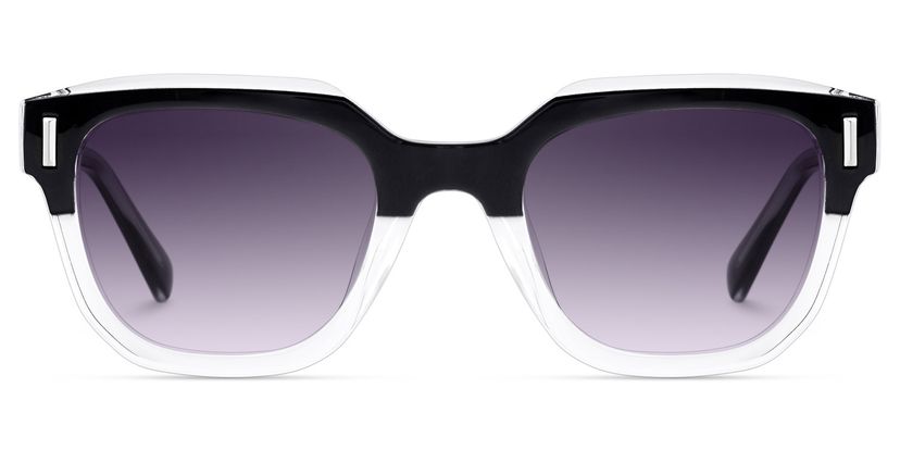 Nia Square Black Clear Sunglasses