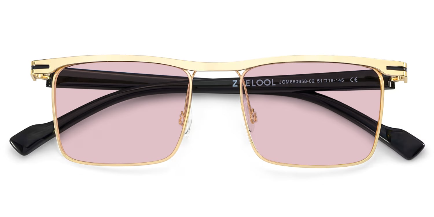 Violet Browline Gold Sunglasses