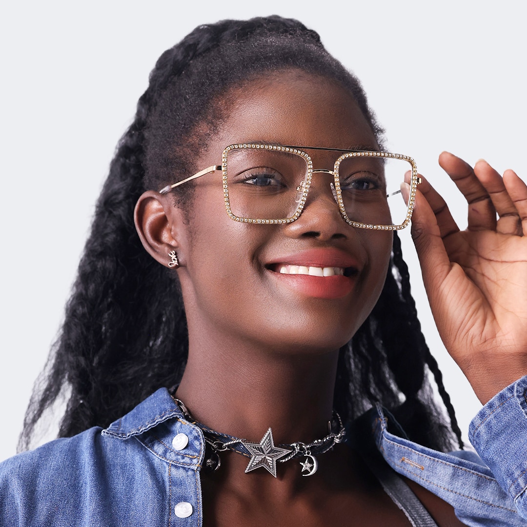 Diva Square Gold Glasses7