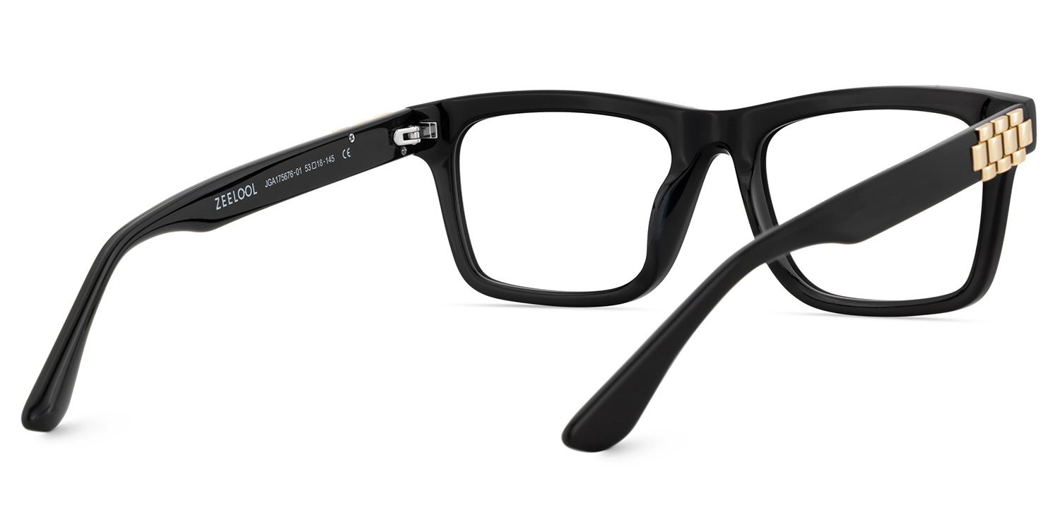 Men's Black Eyeglasses With Rectangle Shape5