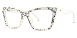 Mcnatt Cateye Blue Floral Glasses3