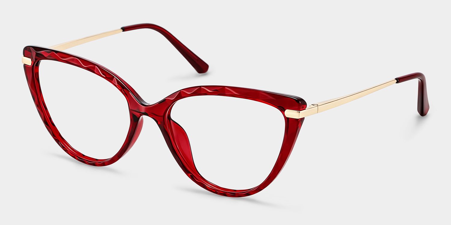 Lucas Cateye Red Eyeglasses with TR90 Frame2