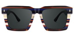 Kenish Square Blue White Glasses0