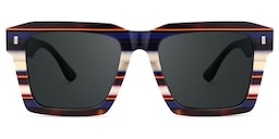 Kenish Square Blue White Glasses0