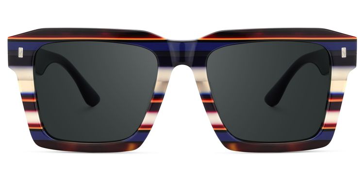 Kenish Square Blue White Glasses