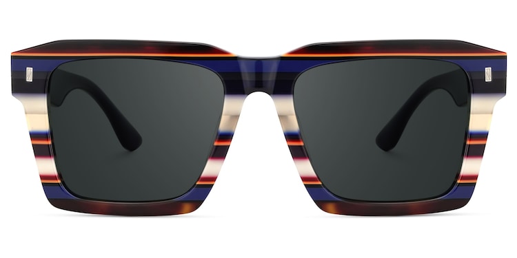 Kenish Square Blue White Glasses