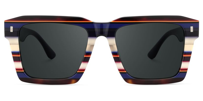 Kenish Square Blue White Glasses