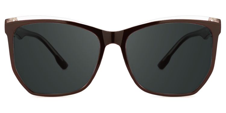 Libby Coffee Geometric Sunglasses