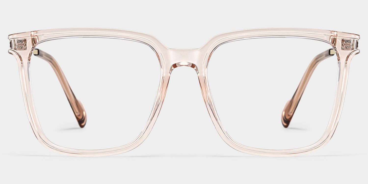Thin Beige Frame Glasses With Square Shape1