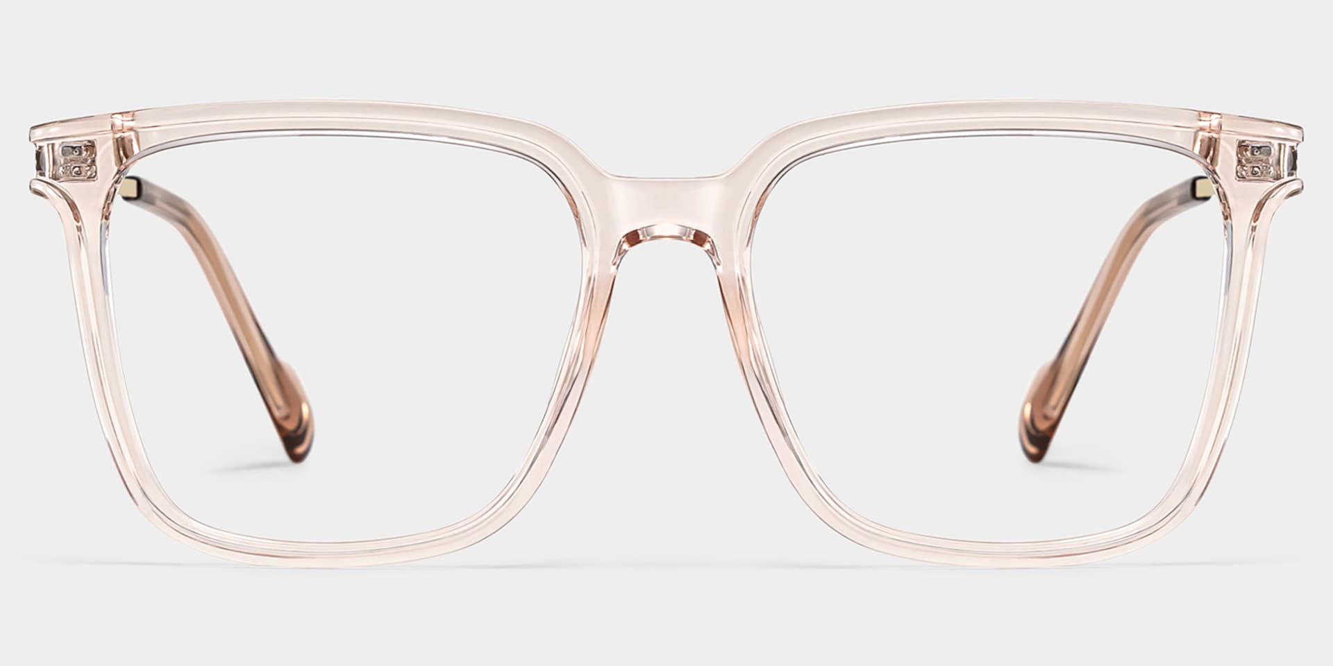 Thin Champagne Frame Glasses With Square Shape1