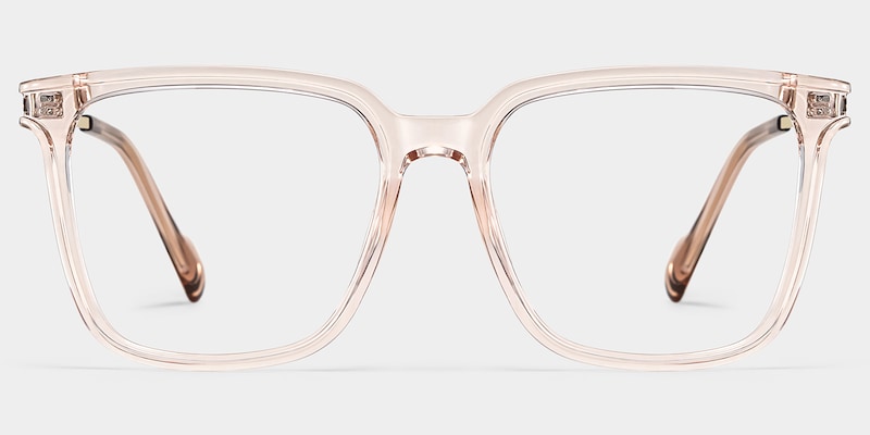 Thin Champagne Frame Glasses With Square Shape1
