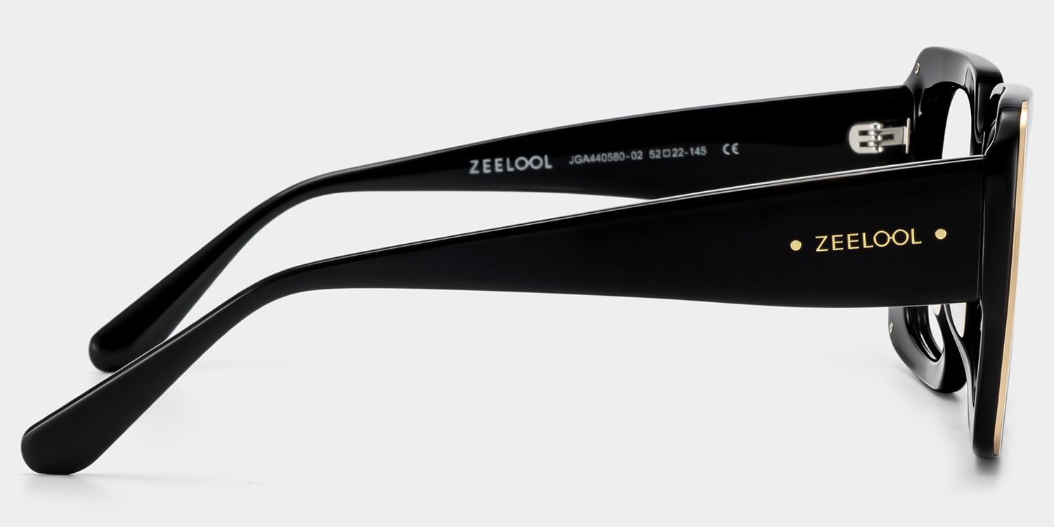 Black Rectangle Eyeglass Frames - Jesse Acetate Frame Glasses3