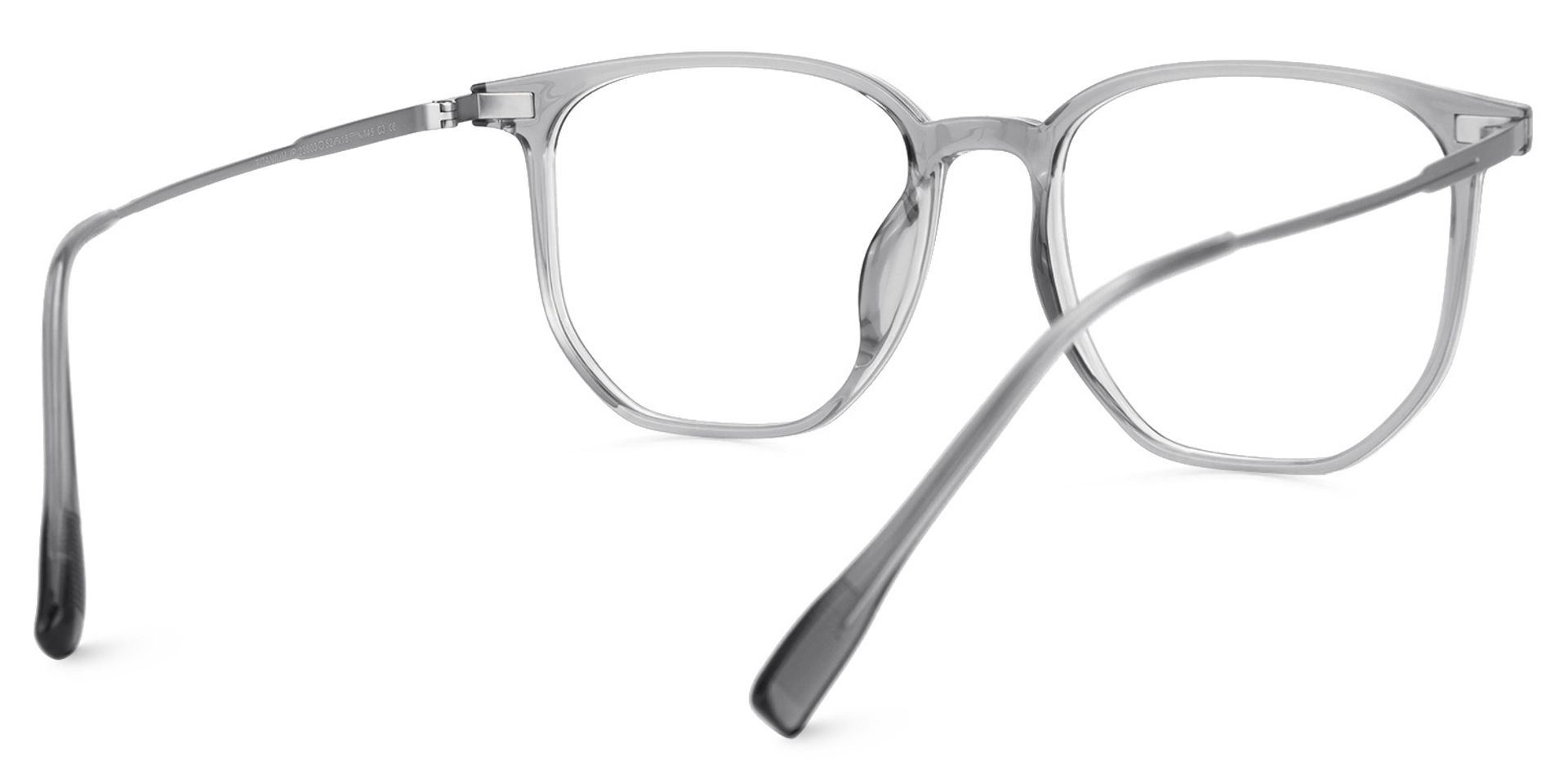 Bianca Mixed-Materials Geometric Gray Frame Glasses | Zeelool3