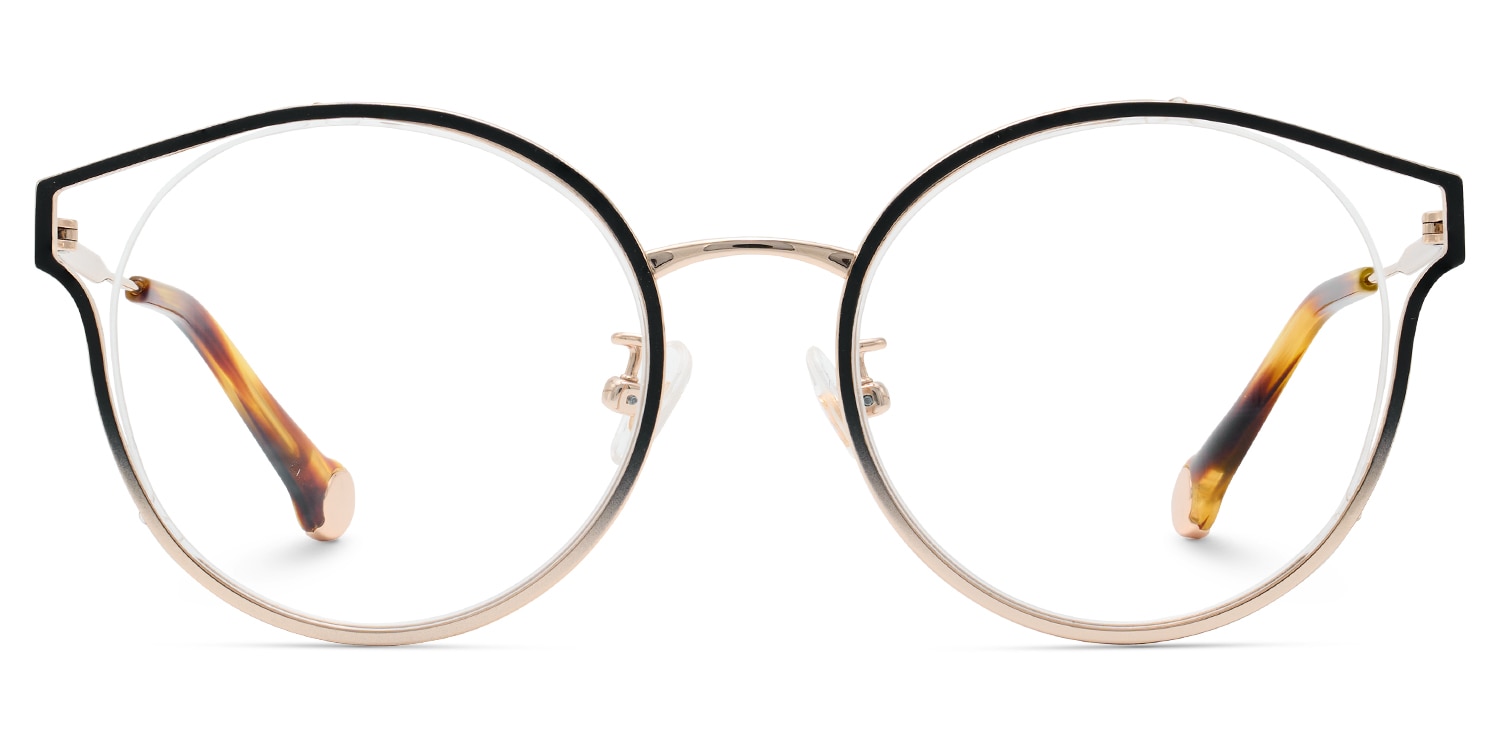 Yaselie Cateye Black Gold Glasses0