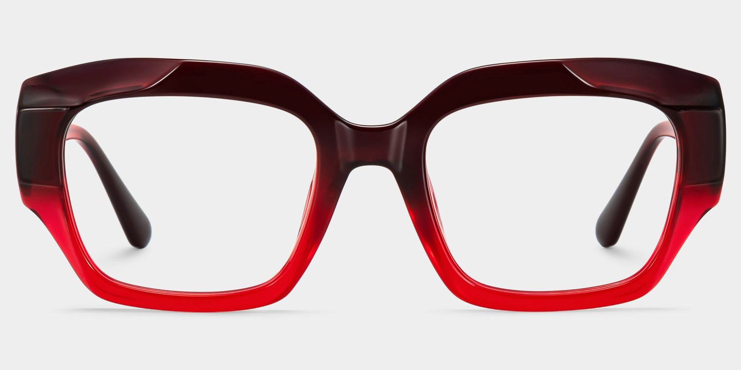 Sonnet Gradient Red Square Glasses | ZEELOOL1