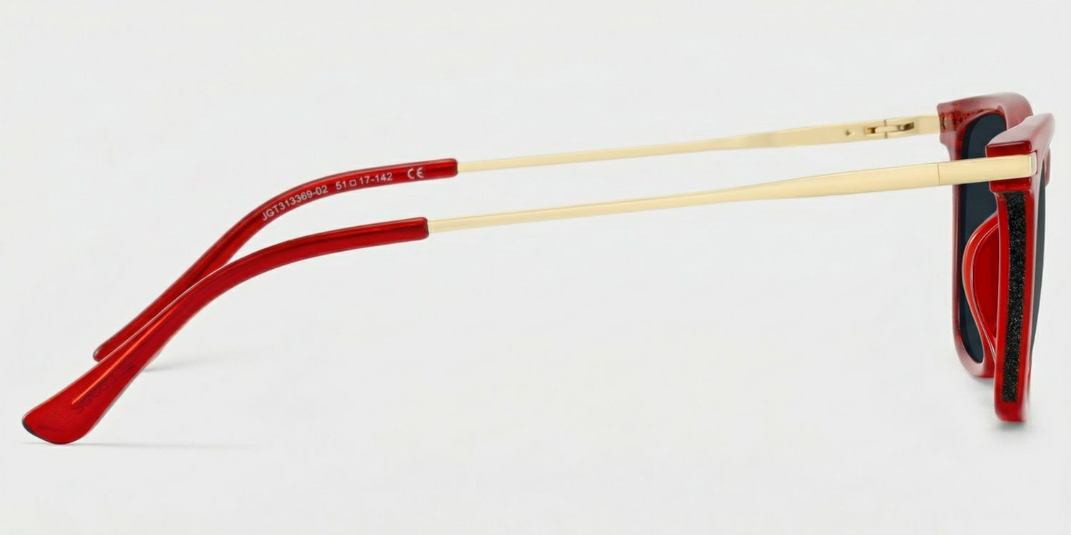 Selena Rectangle Transparent Red Glasses for Women | ZEELOOL3