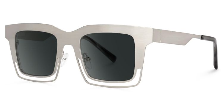 Evan Rectangle Silver Glasses