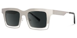 Evan Rectangle Silver Glasses1