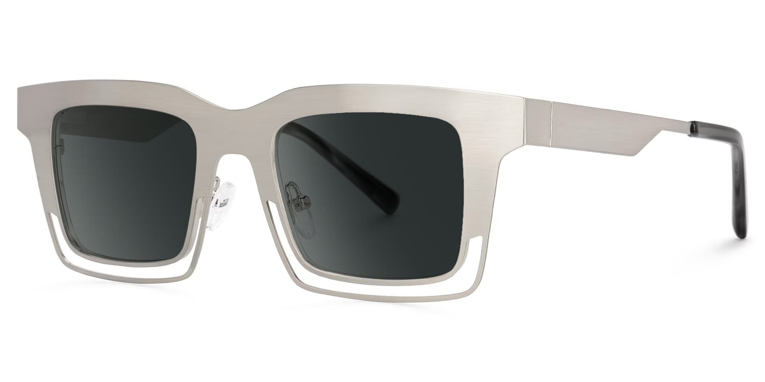 Evan Rectangle Silver Glasses