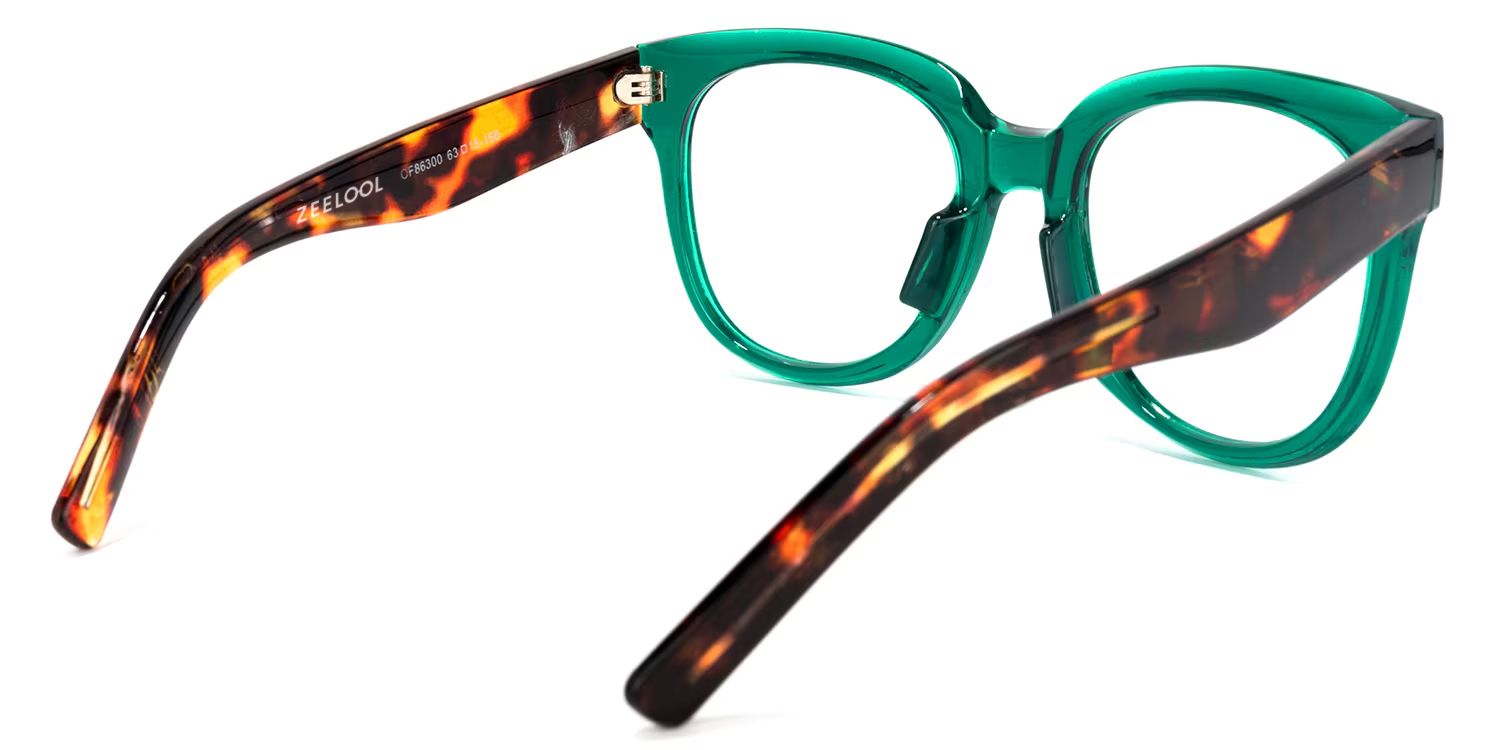 Harrell Square Dark-Green Eyeglass Frames | ZEELOOL6