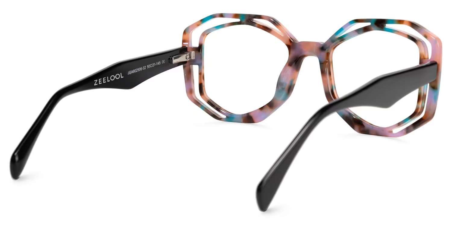 Bobbie Geometric Pink-Tortoise Glasses3