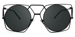 Evette Geometric Black Glasses0