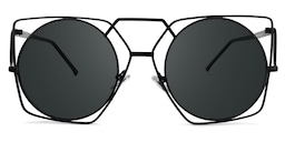 Evette Geometric Black Glasses0