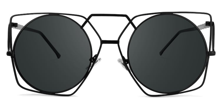 Evette Geometric Black Glasses