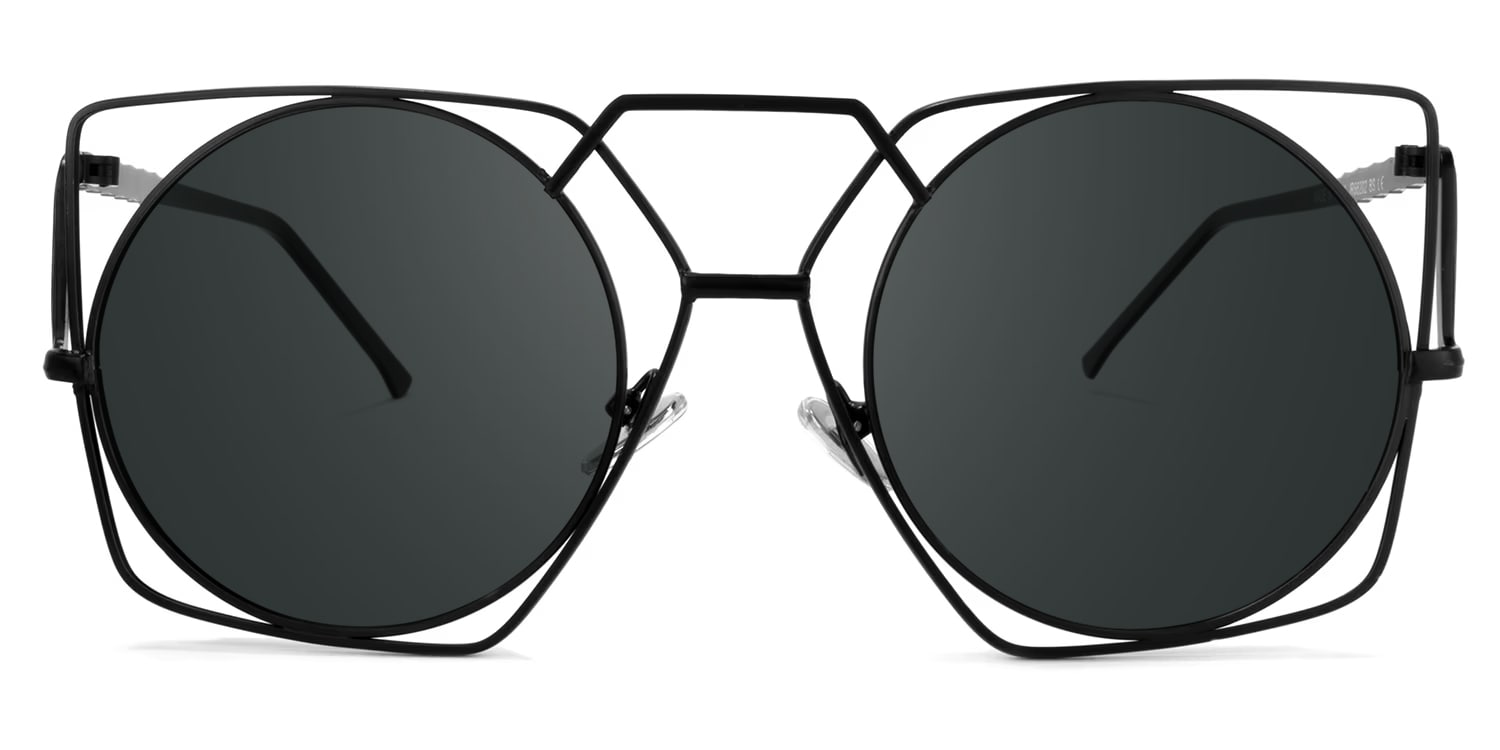 Evette Geometric Black Glasses