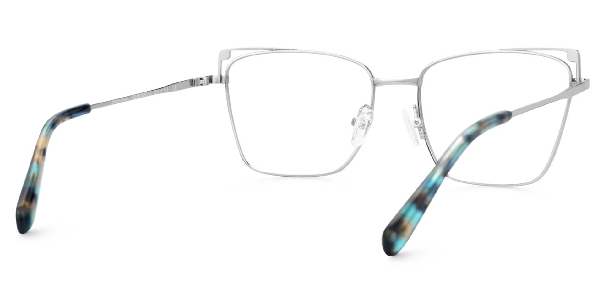 Rectangle Silver Metal Eyeglass Frames | Zeelool3