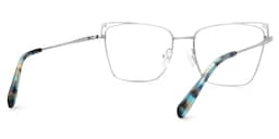 Loraine Rectangle Silver Glasses3