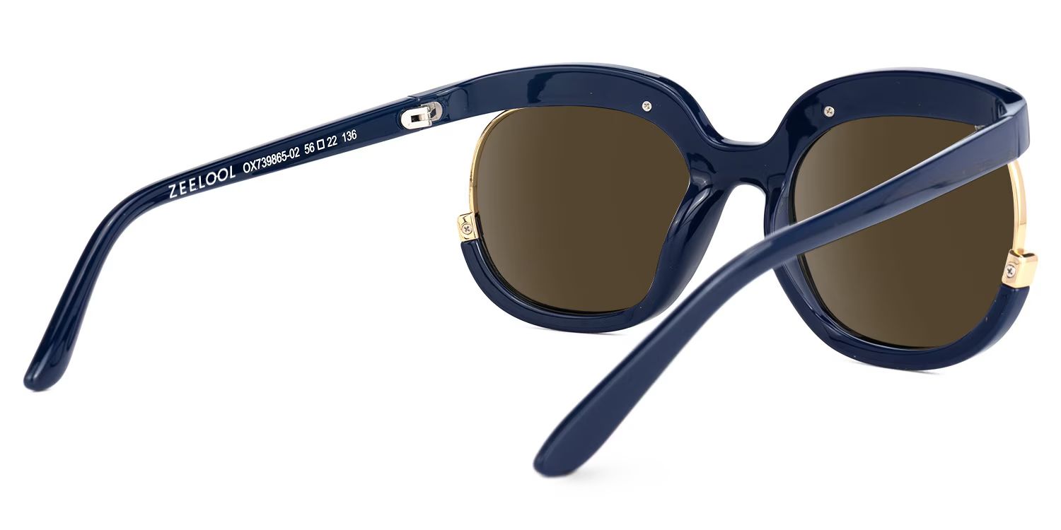 Darice Round Style Dark-Blue Frame Sunglasses | ZEELOOL3