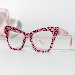 Ansyah Cateye Pink Leopard Glasses0