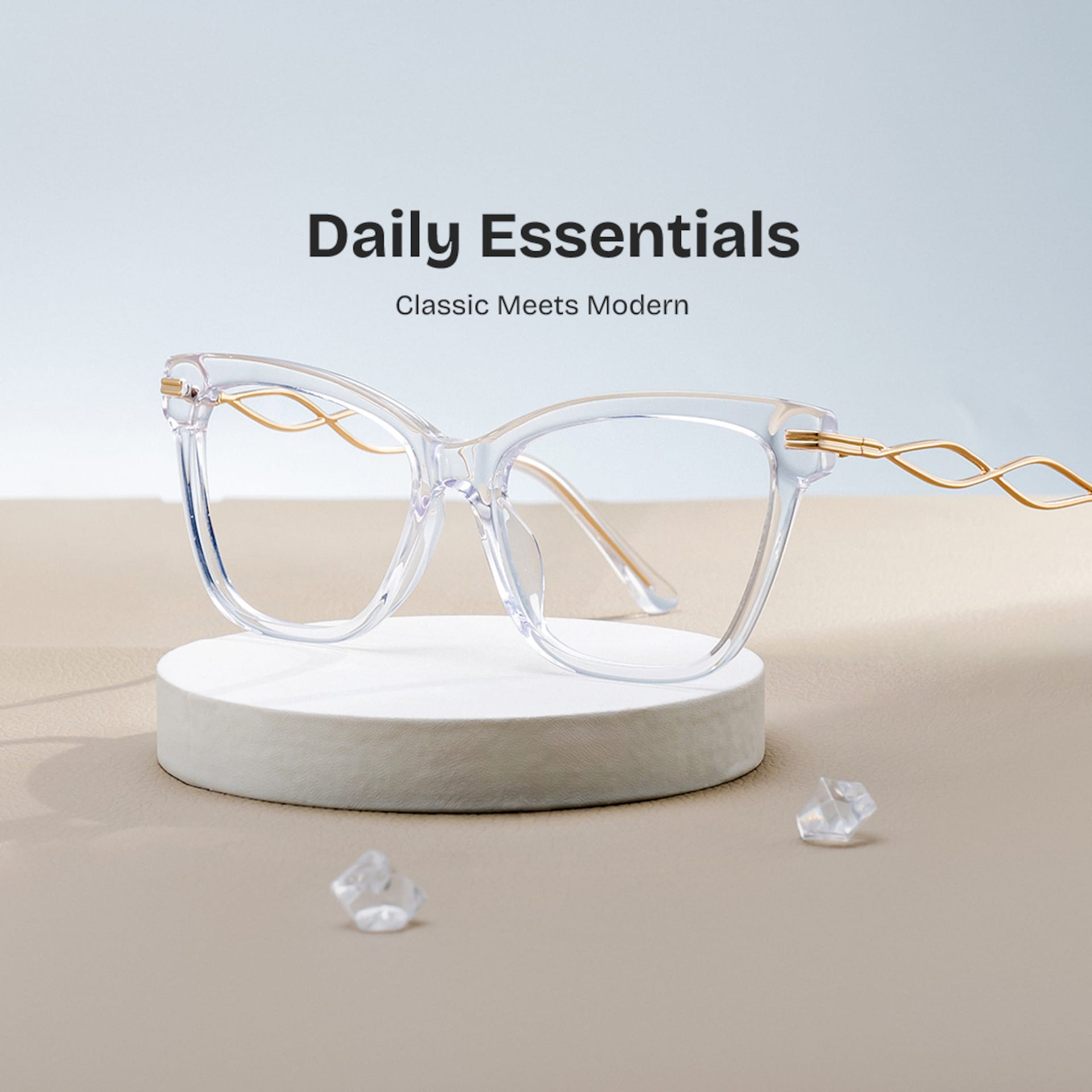 Mason Eyeglasses in Cat eye Crystal Frame | Zeelool0