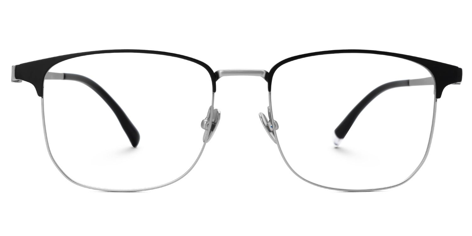 Rondon Titanium Rectangle Silver Frame Glasses | Zeelool0