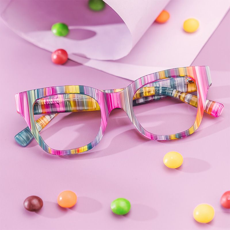 Nereyda Candy Color Eyeglasses Skittles | Zeelool Optical5