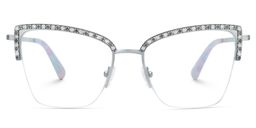 Caporella Cateye Silver Glasses0